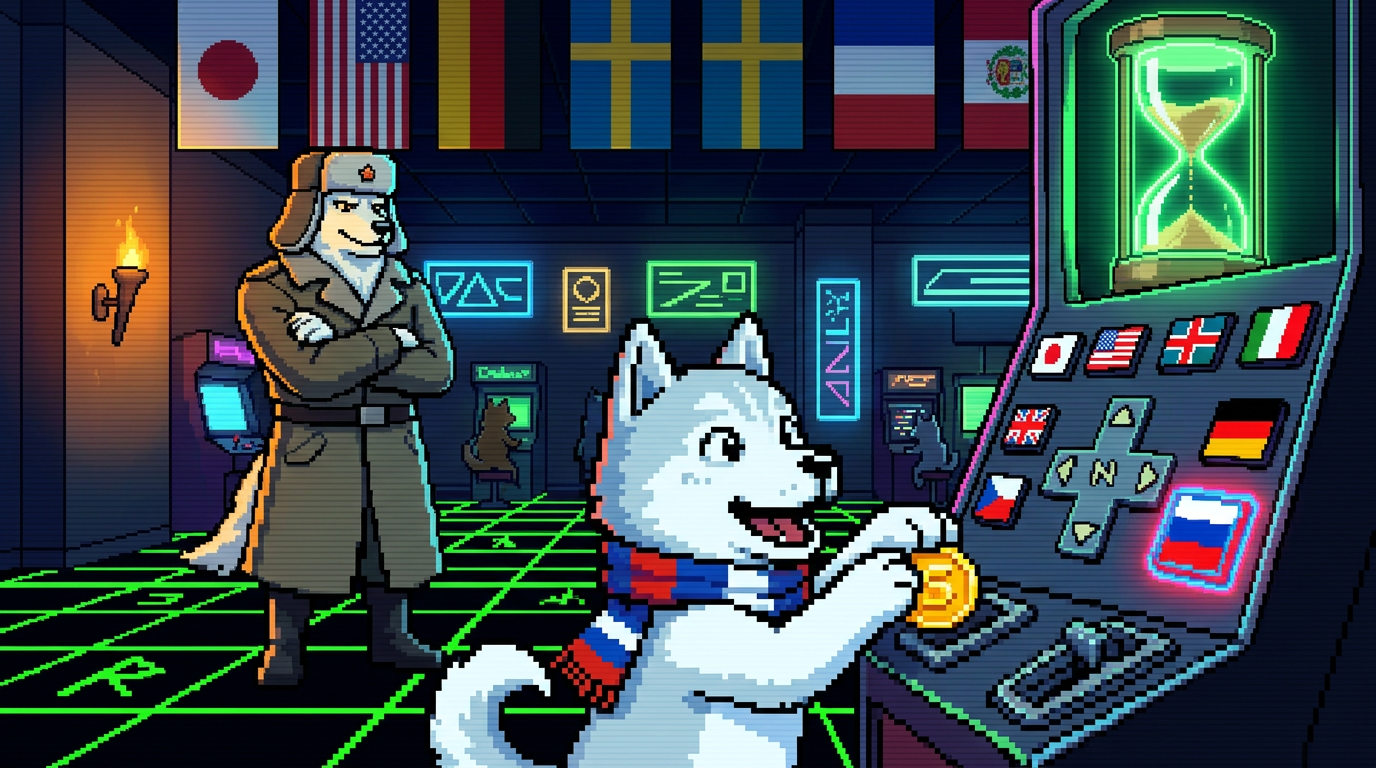 A gen-0 pup places their first SOL coin at the betting altar