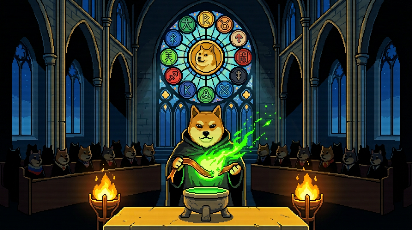 The whole game watches the LP burn ceremony at the cathedral altar